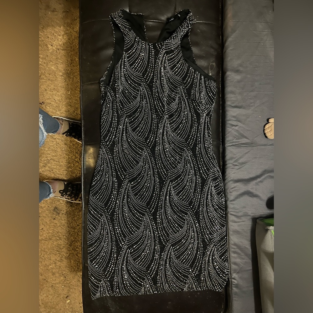Sequin Mini Dress Black size medium